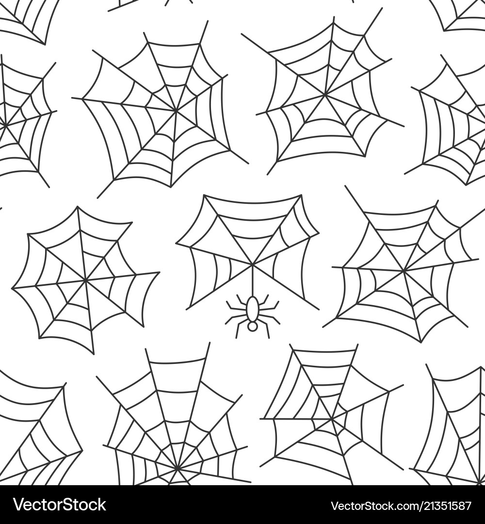 Spider web seamless pattern Spider web seamless pattern Vector Image