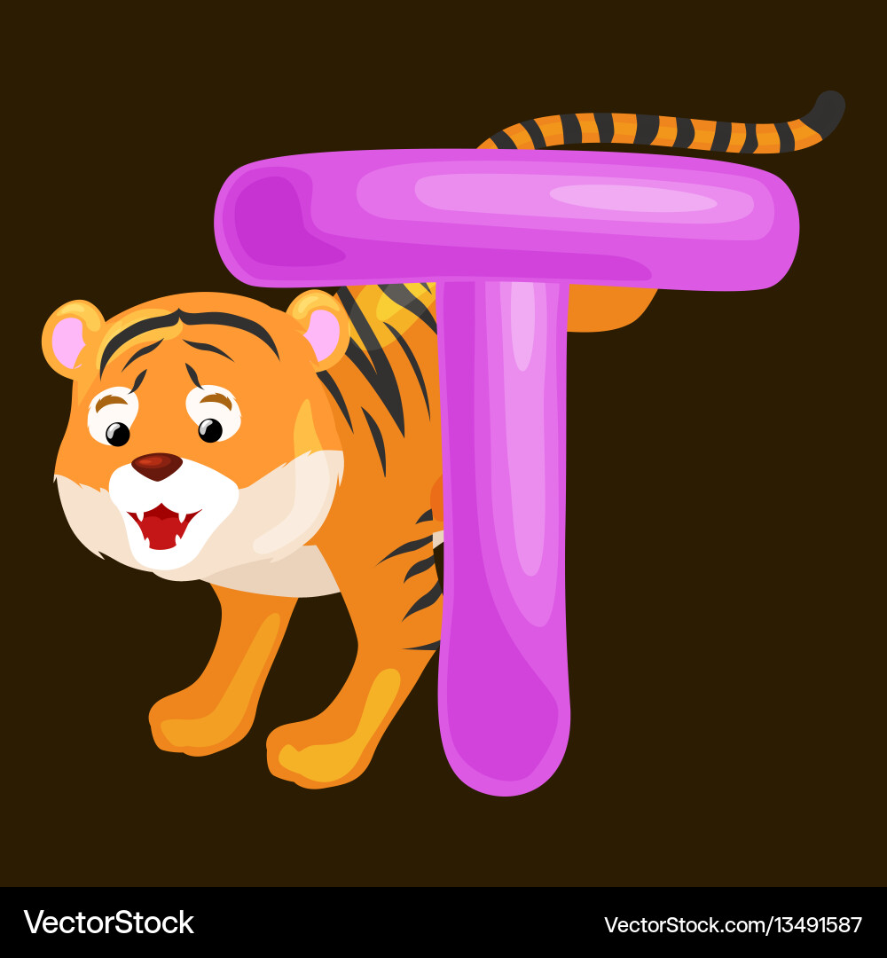 Tiere Alphabet für Kinder Fisch Buchstaben t Karikatur Tiere Alphabet für Kinder Fisch Buchstaben t Karikatur vektorbild