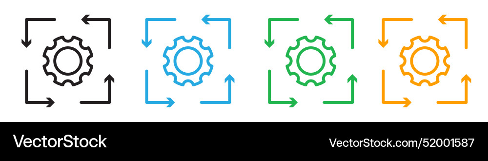 Workflow process icon line art vector image
