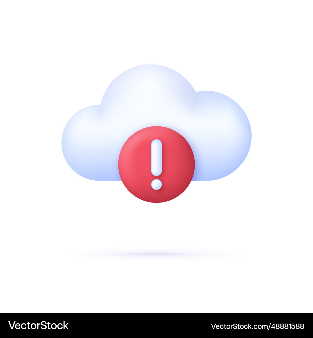 3d cloud computing error icon 3d cloud computing error icon Vector Image
