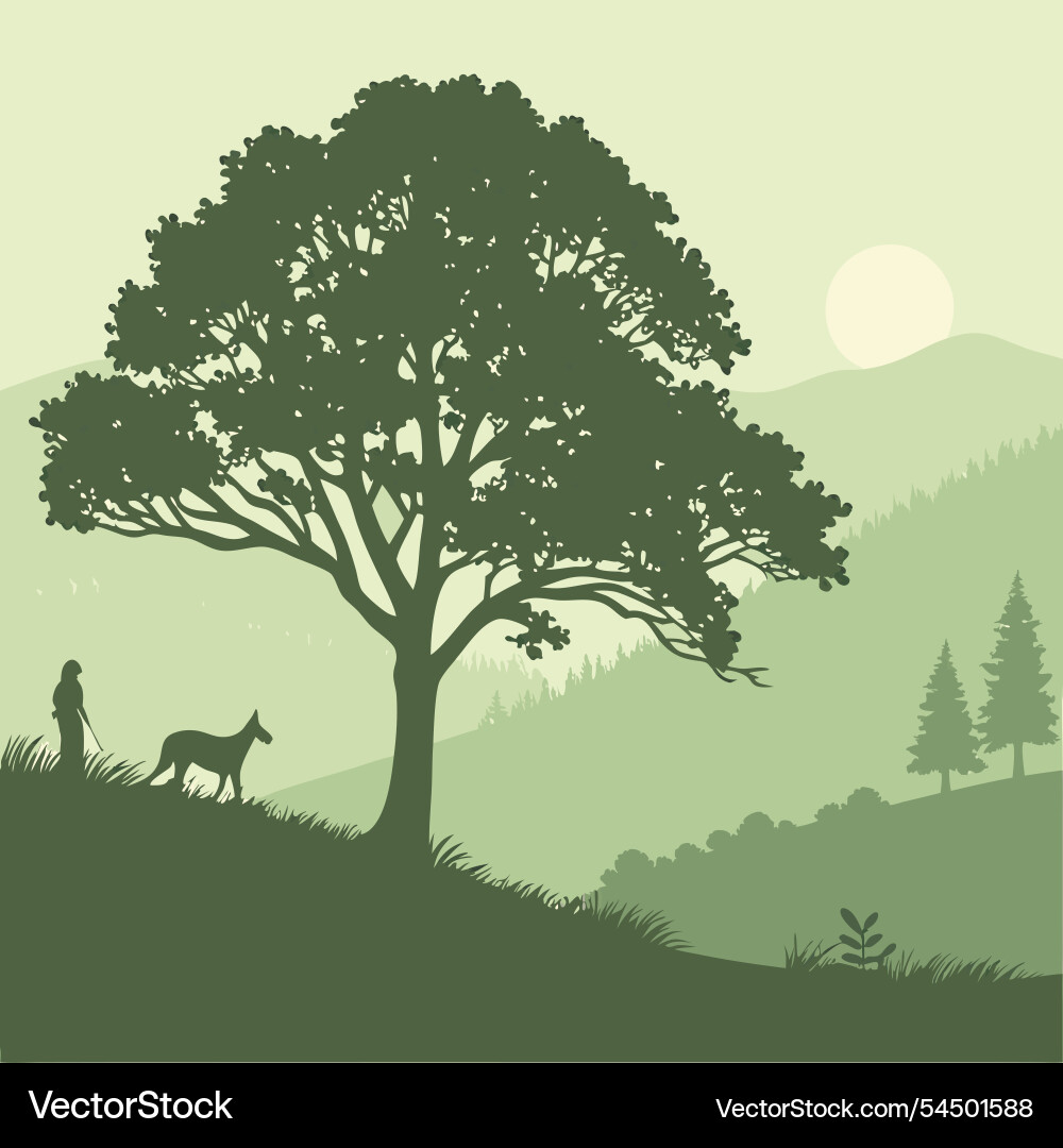Abstract nature background with trees Vector Image