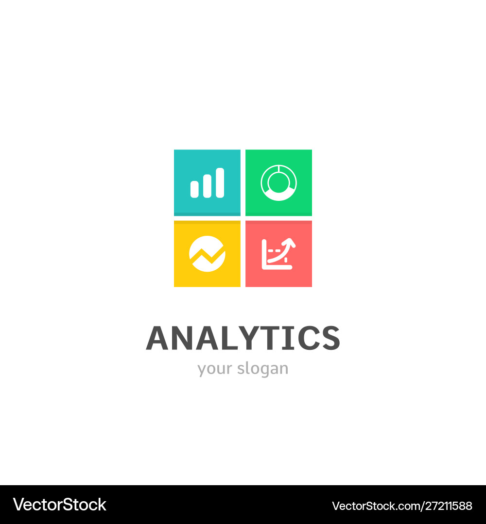 Analytics Icon Set - Chart & Data vector image