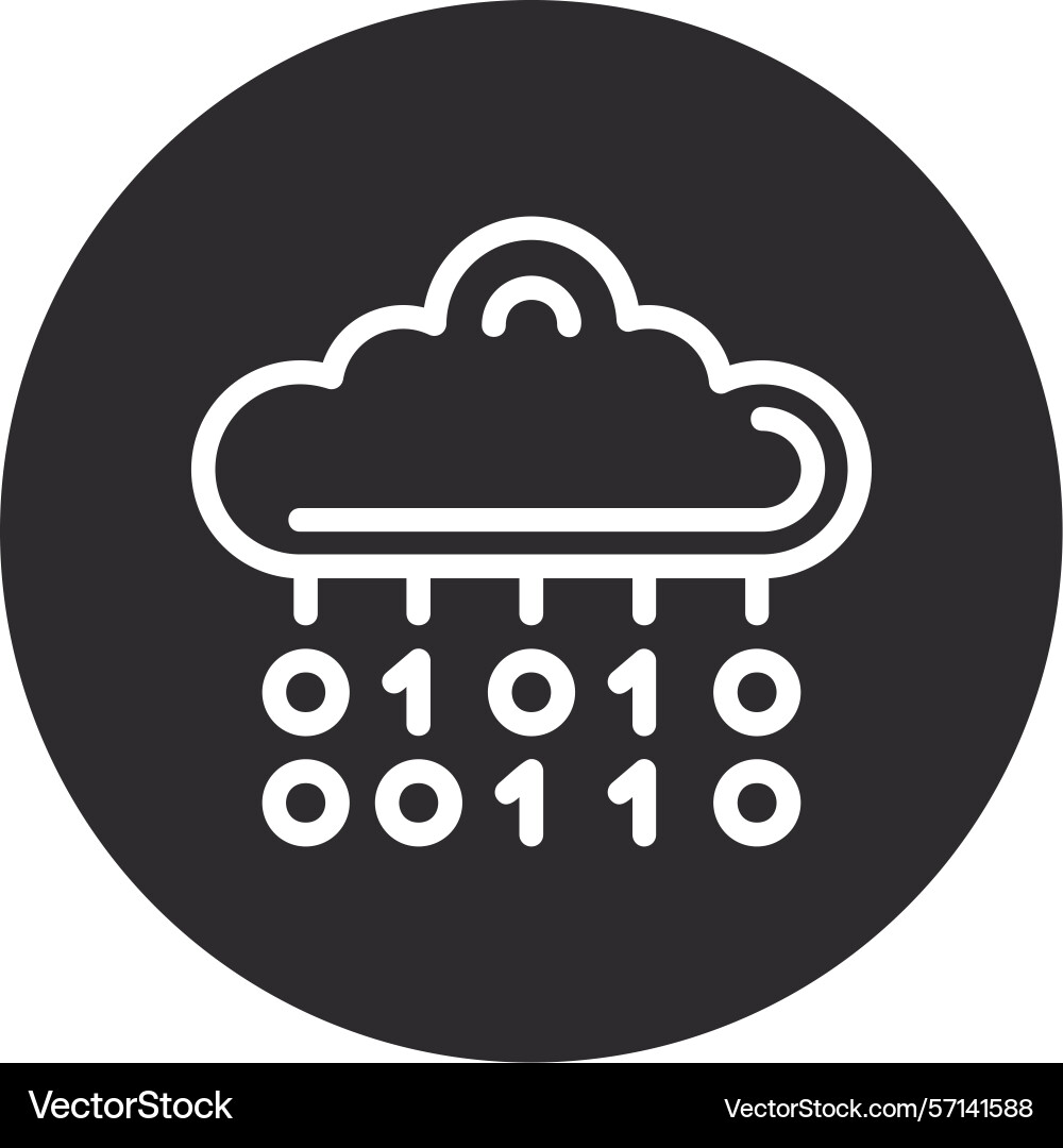 Binary code inverted circle black vector image