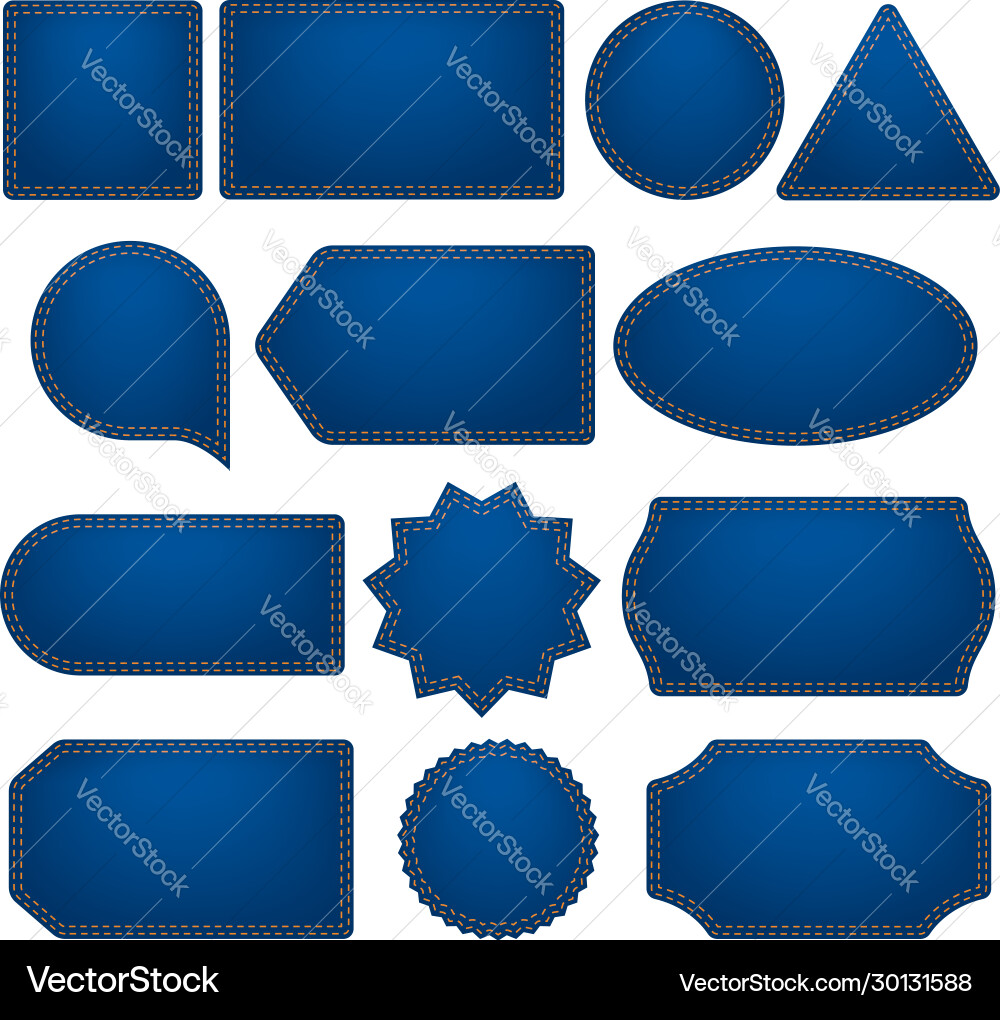 Blue labels big set vector image