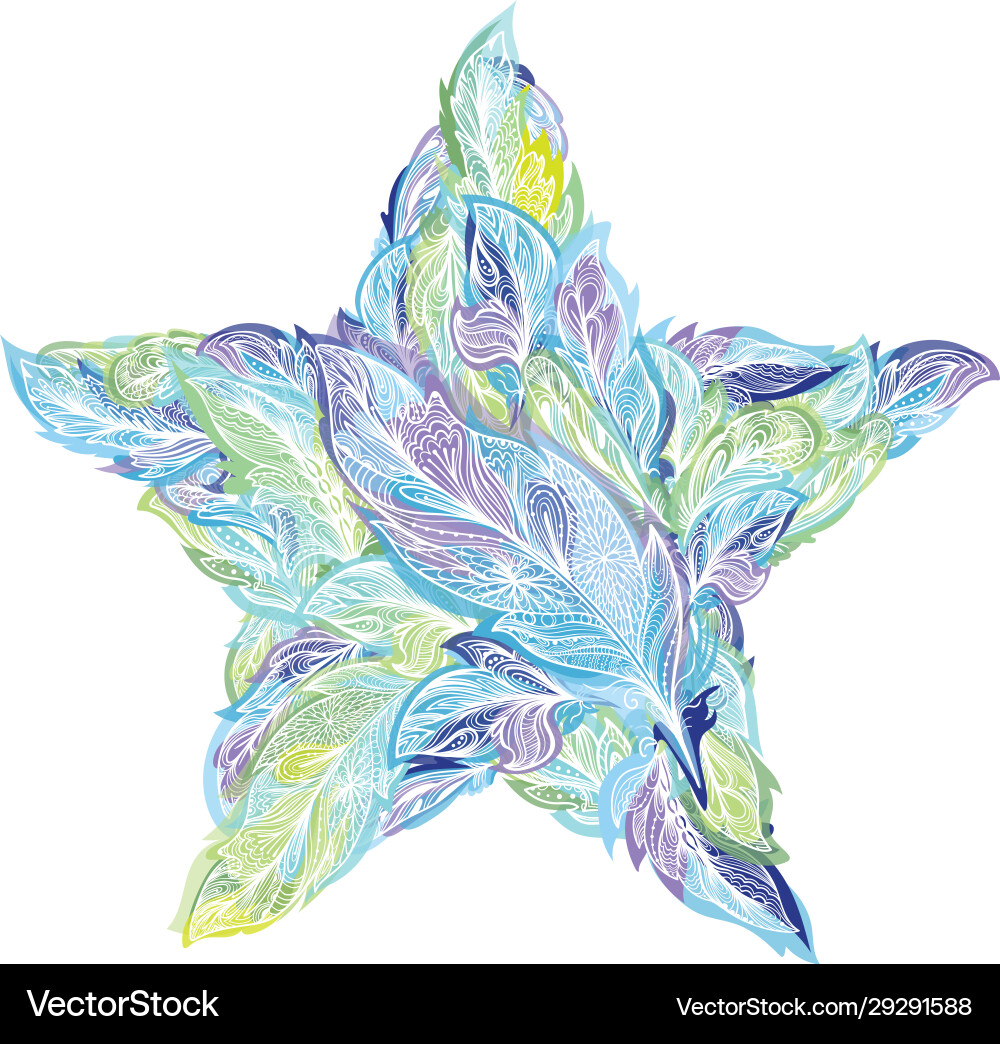 Boho style shape made feathers Boho style shape made feathers vector image
