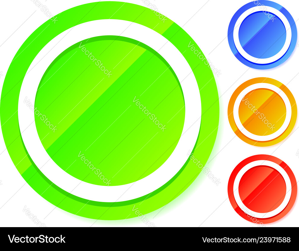 Button element in various colors template vector image