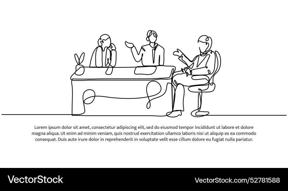 Continuous one line design of have a discussion Continuous one line design of have a discussion Vector Image
