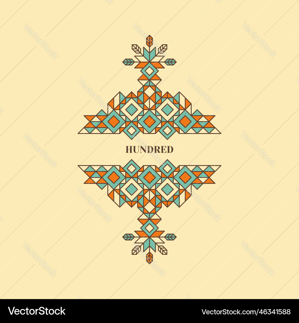 Decorative element in retro style line art design Vector Image