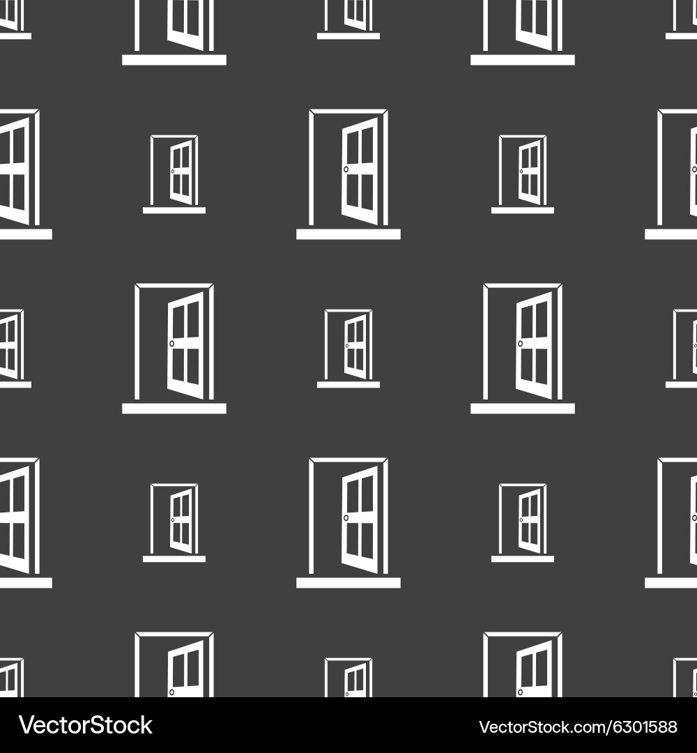 Door enter or exit icon sign seamless pattern Vector Image