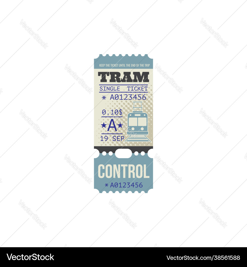 Einzelticket auf der Straßenbahnklasse eine Steuerleitung Pass Einzelticket auf der Straßenbahnklasse eine Steuerleitung Pass vektorbild