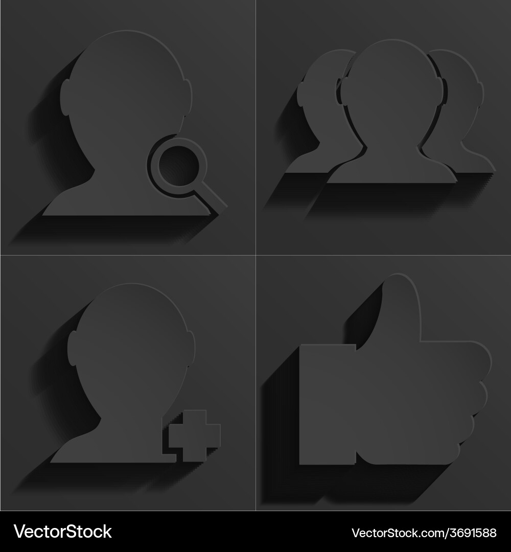 Modern social network icons set Vector Image