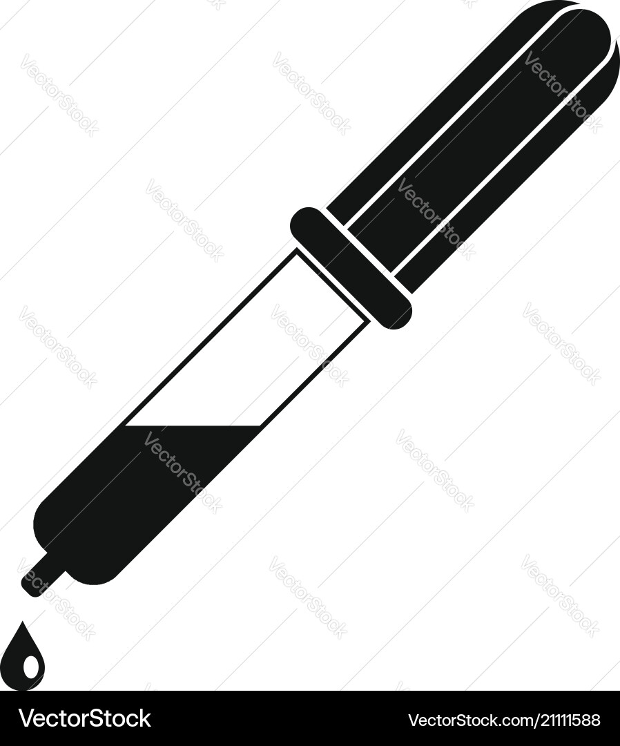 Pipette Drop Icon - Simple Style Vector Image