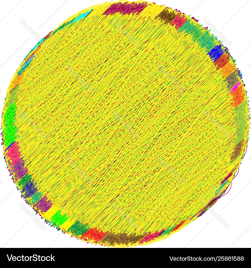 Scribble sketch circle sketchy circular shape vector image