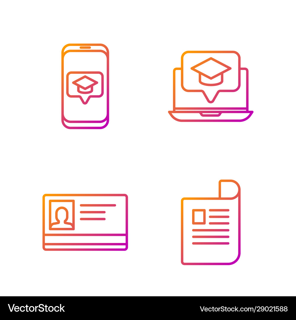 Set line document identification badge Set line document identification badge vector image