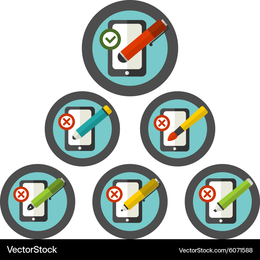 Sign of right and wrong using writing Vector Image