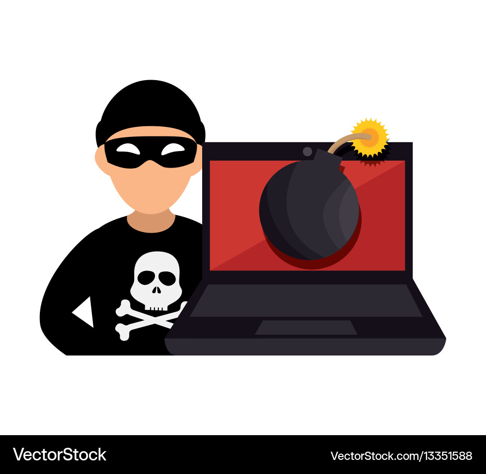 System hacker character icon vector image