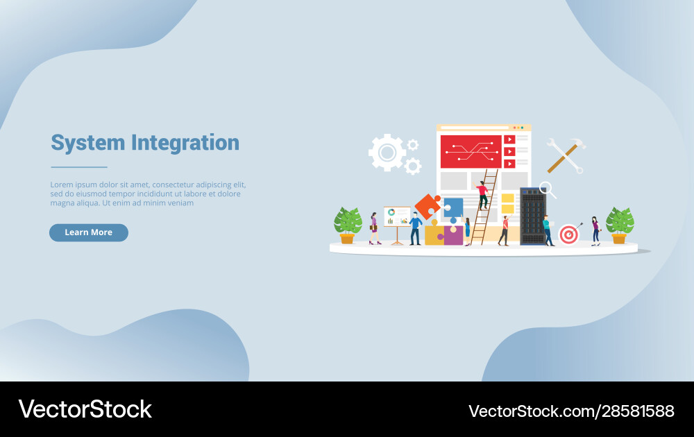 System integration technology for website vector image