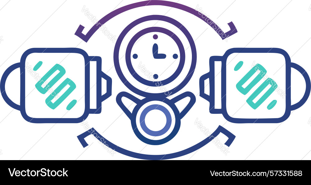 Time data and communication flow abstract vector image
