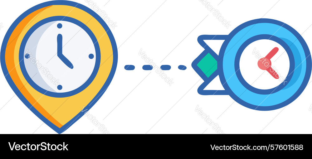 Time trajectory icon event path schedule flow vector image