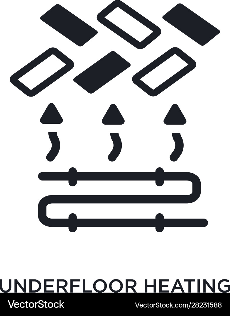Underfloor heating isolated icon simple element Underfloor heating isolated icon simple element vector image