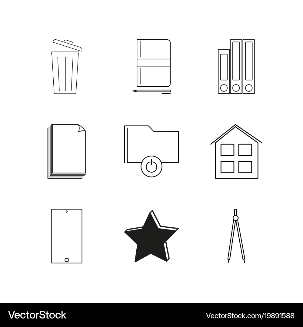 Web linear icon set simple outline icons vector image
