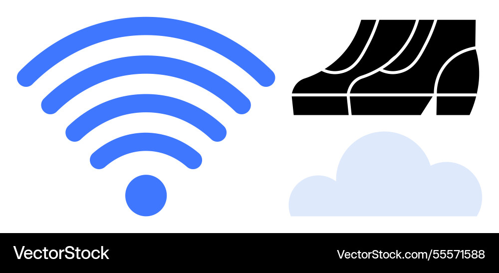 Wireless signal escalator and cloud representing Wireless signal escalator and cloud representing Vector Image