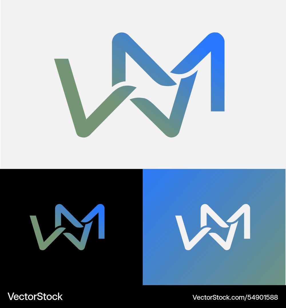 Wm symbol initial letter design monogram abstract Wm symbol initial letter design monogram abstract Vector Image