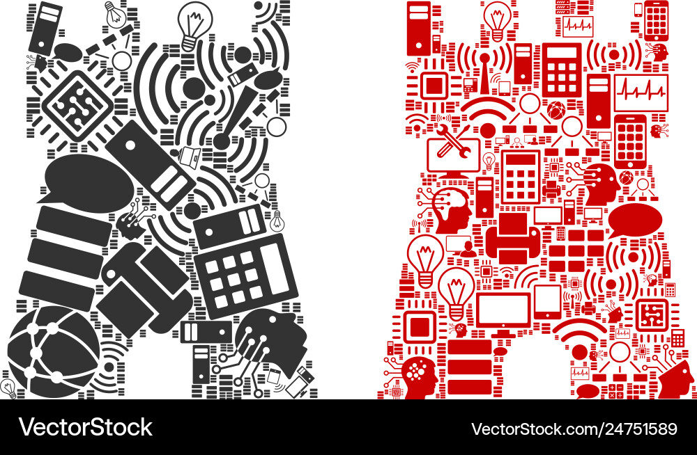 Bulwark Turm Collage Icons für Bigdata Bulwark Turm Collage Icons für Bigdata vektorbild