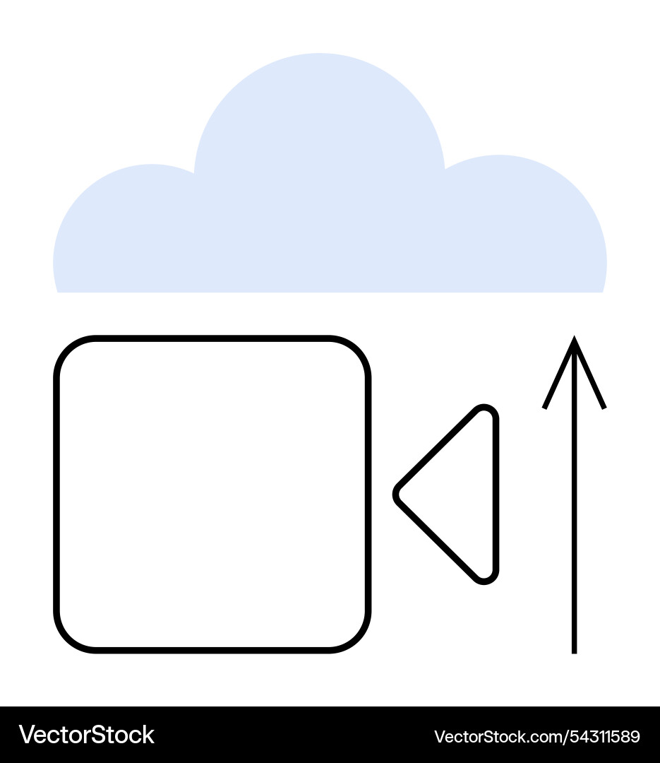 Cloud upload video concept with simple camera Cloud upload video concept with simple camera Vector Image