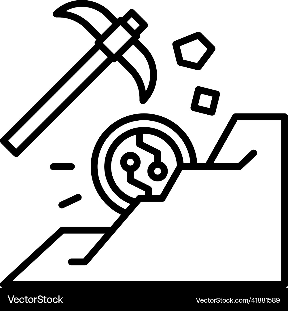 Crypto Mining Icon Vector Image