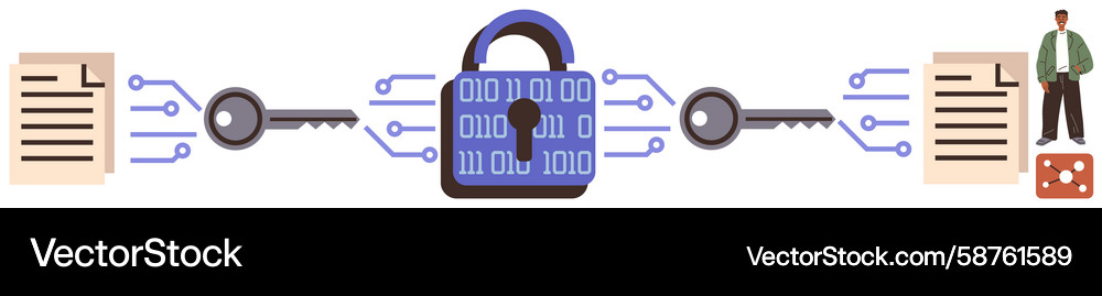 Data Security & Encryption Keys Vector Image