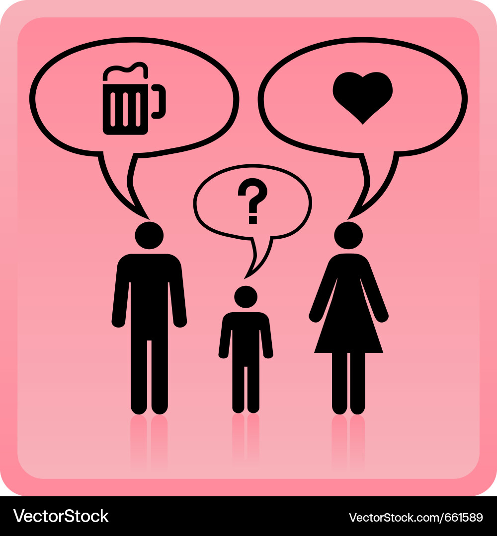 Family Icon - Man, Woman, Child vector image