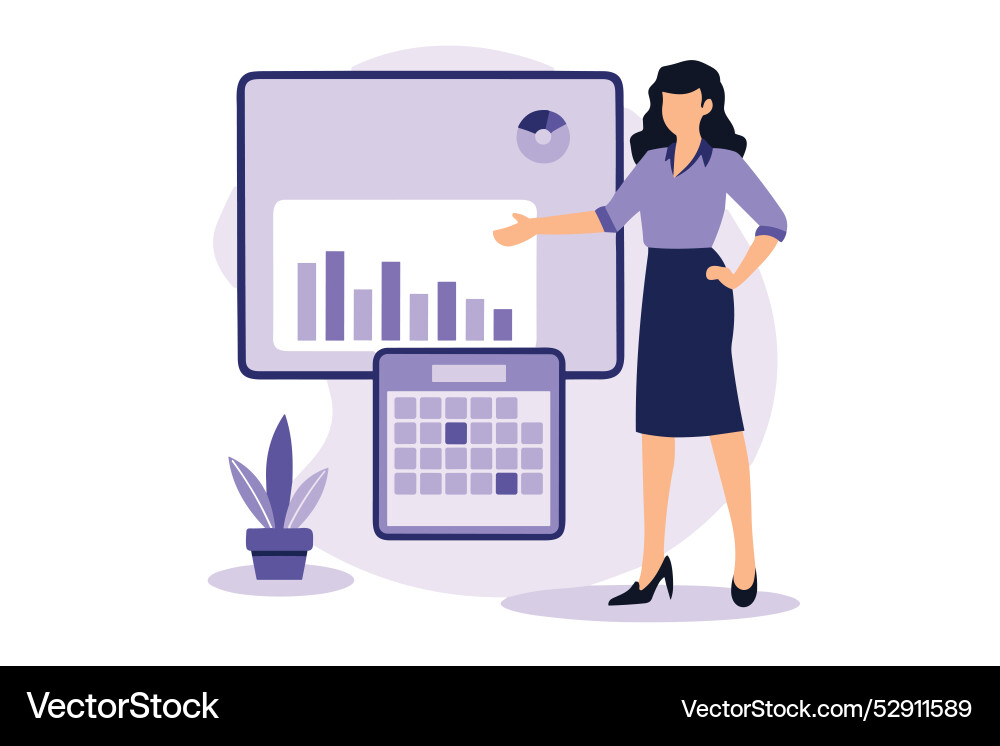 Flat of business process automation and big data Flat of business process automation and big data vector image