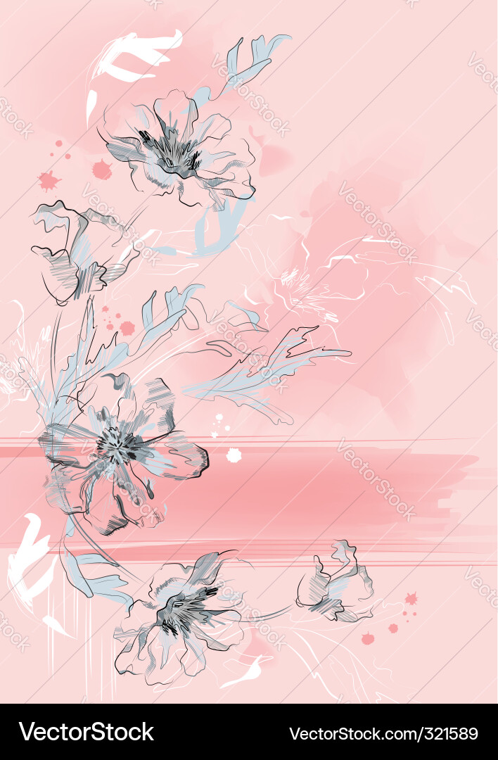 Floral Sketch Background Vector Image