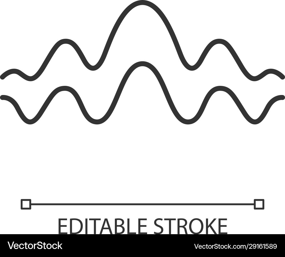 Fluid wave linear icon thin line flowing wavy Vector Image