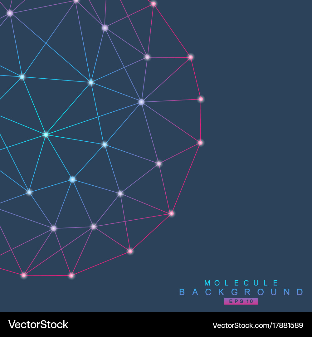 Geometric abstract background with connected line Vector Image