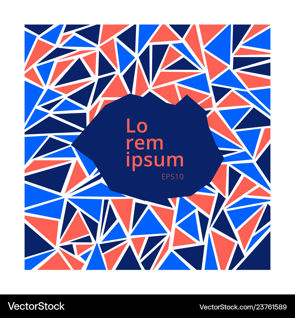 Geometric Triangle Patterns - Blue & Red vector image