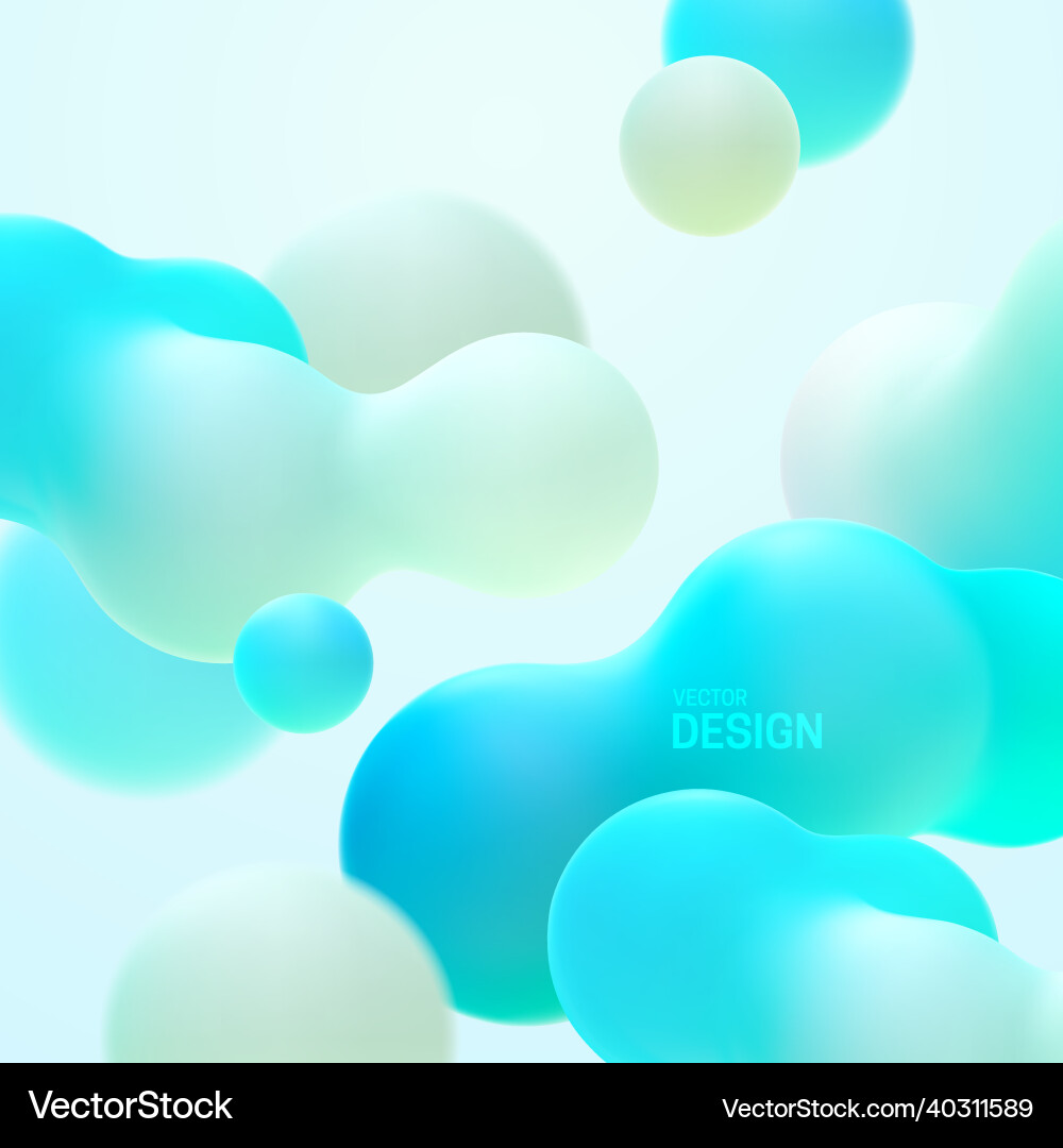 Gradient background with turquoise metaball shapes Gradient background with turquoise metaball shapes vector image