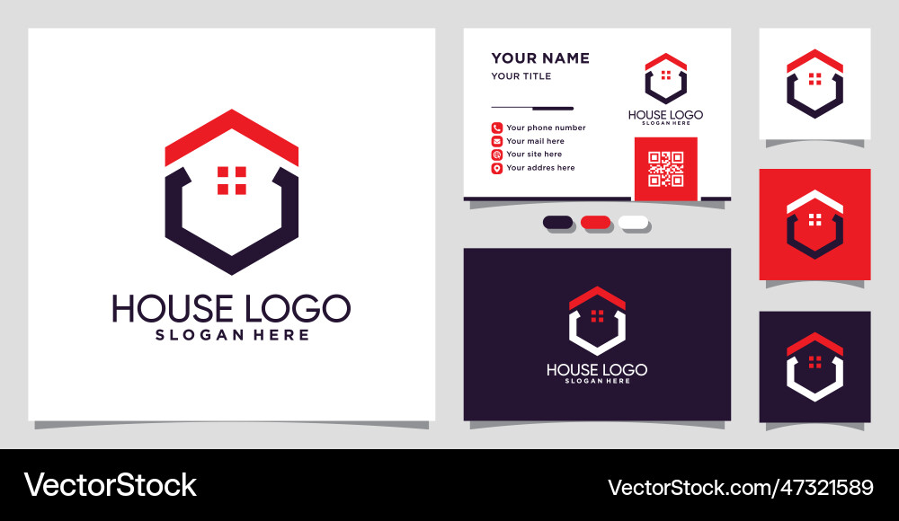 House logo template with unique hexagon concept Vector Image