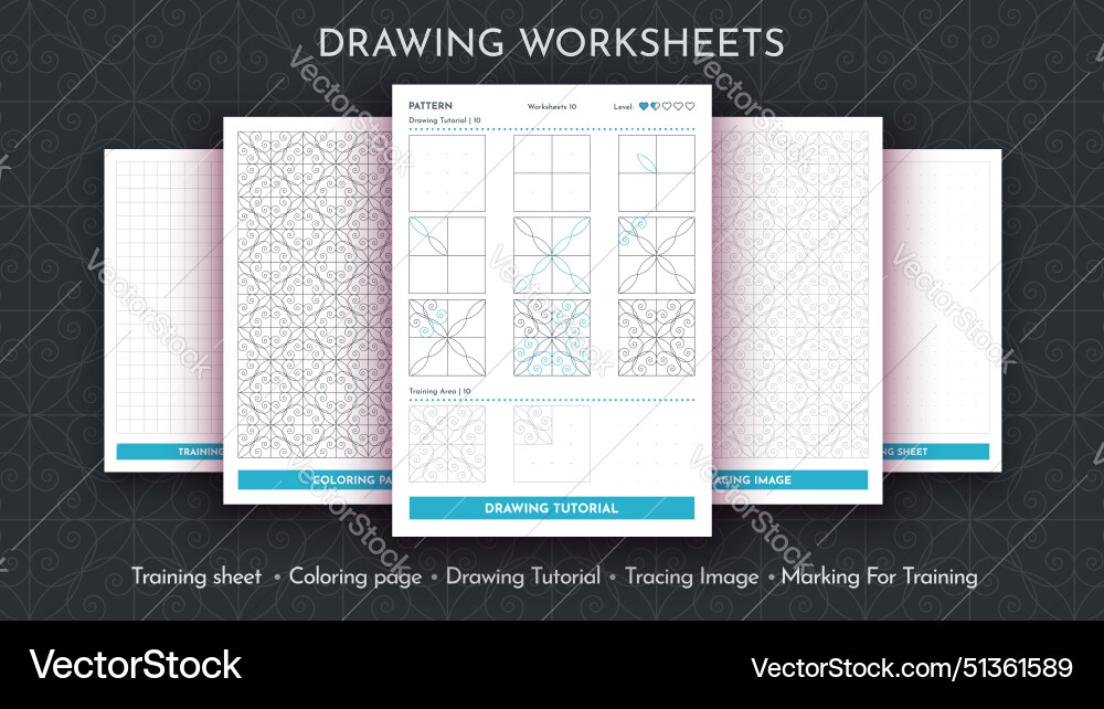 How to draw a pattern step by drawing vector image