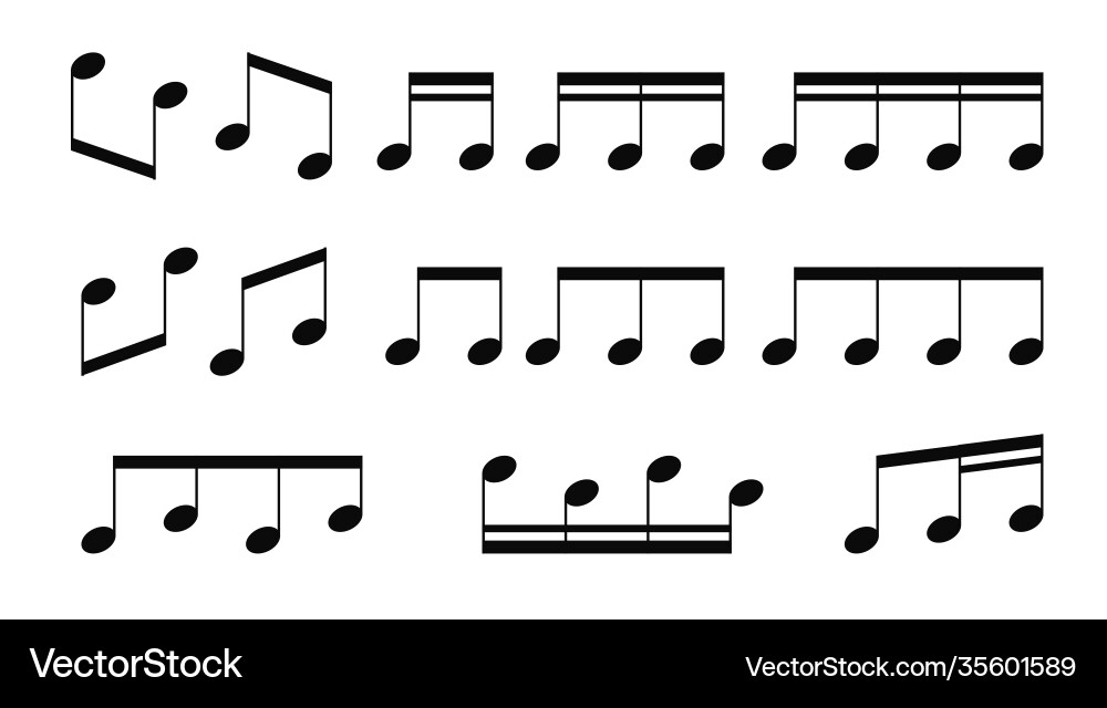 Musical Notes Treble Clef Vector Image