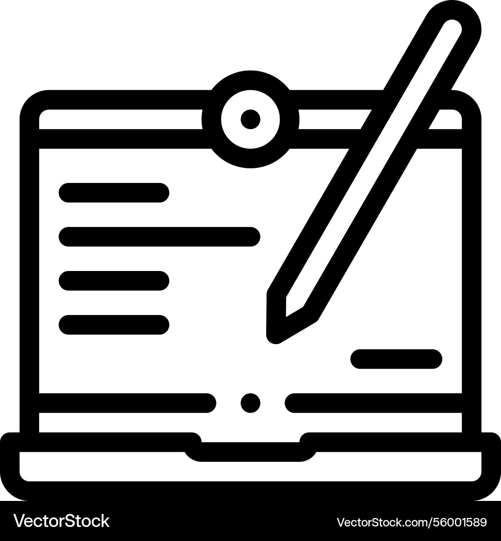 Online course icon thin linear style design Online course icon thin linear style design vector image
