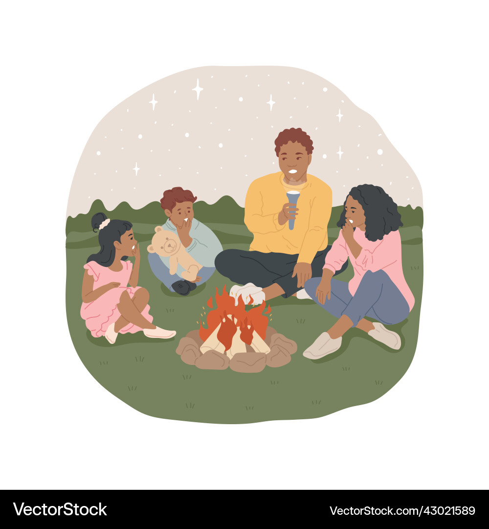 Scary Campfire Stories Isolated Cartoon Royalty Free Vector