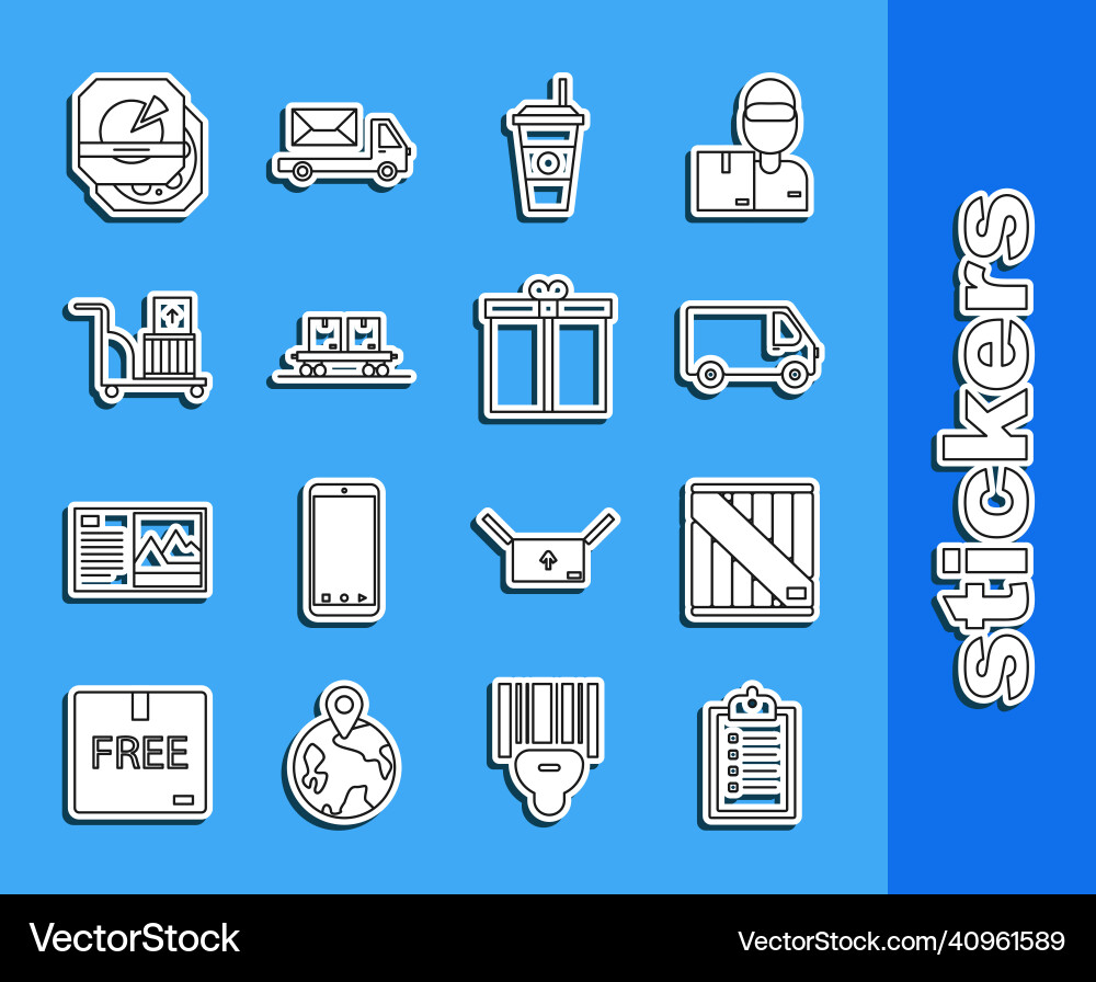Set line verification of delivery list clipboard Set line verification of delivery list clipboard Vector Image