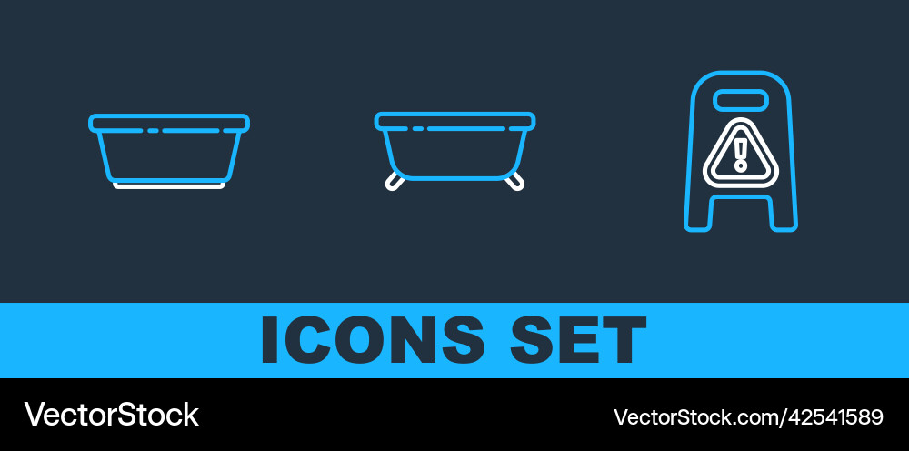 Set line wet floor and cleaning in progress Set line wet floor and cleaning in progress Vector Image