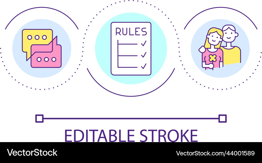Setting rules for happy relationship loop concept Setting rules for happy relationship loop concept vector image