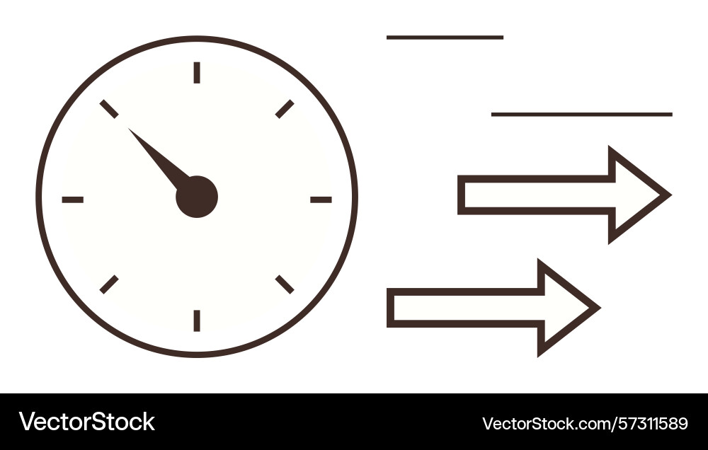 Speed and time concept with clockhands forward Speed and time concept with clockhands forward vector image