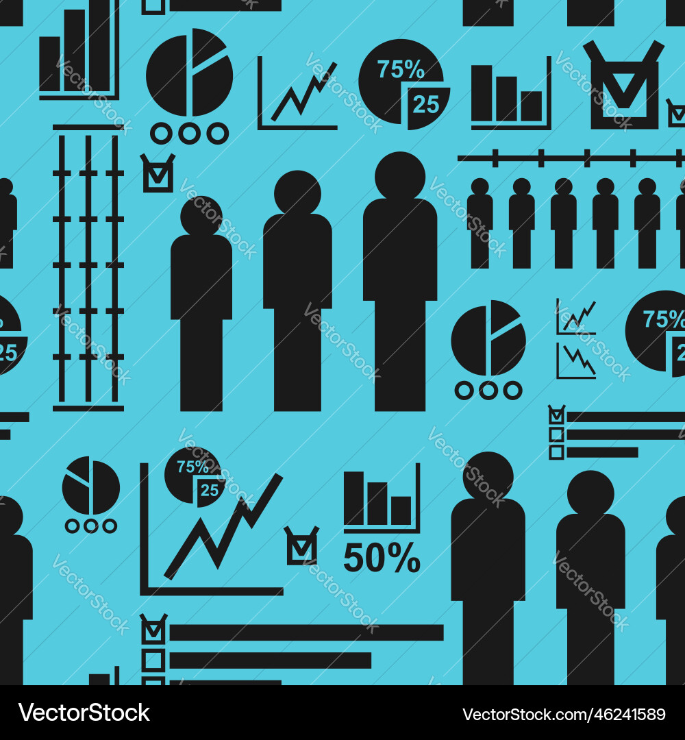 Statistics pattern seamless graph and chart Statistics pattern seamless graph and chart Vector Image