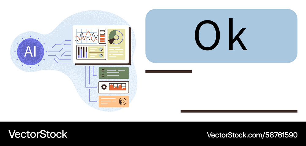AI Analytics & Data Processing Vector Image