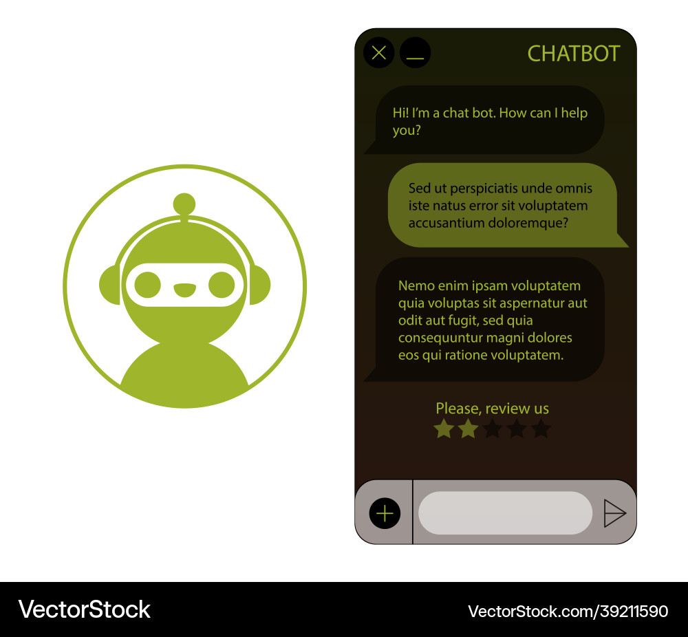 Chat bot window with robot icon Chat bot window with robot icon vector image
